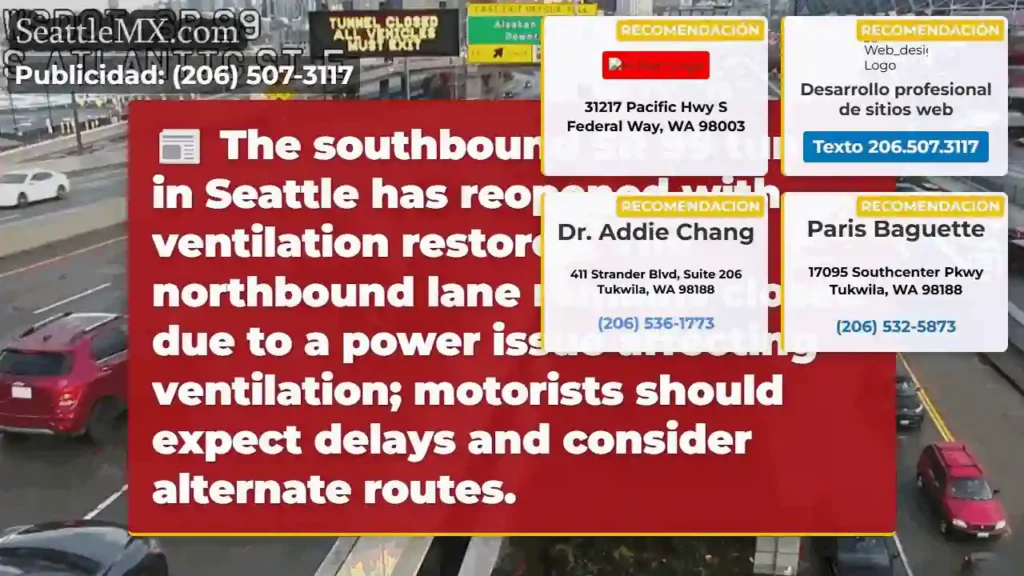 SR 99 Tunnel: Southbound Open, Northbound Closed