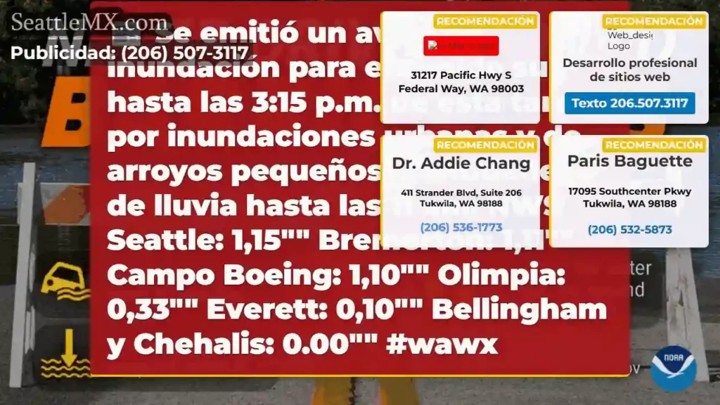 Se emitió un aviso de inundación para el sonido