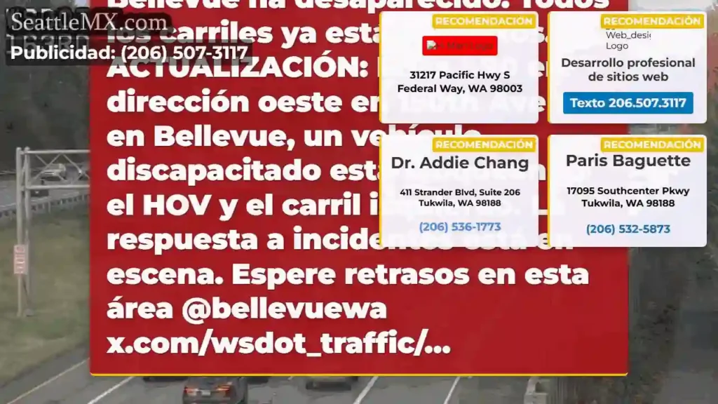 AUTORIZADO: Esta colisión en la I-90 en dirección