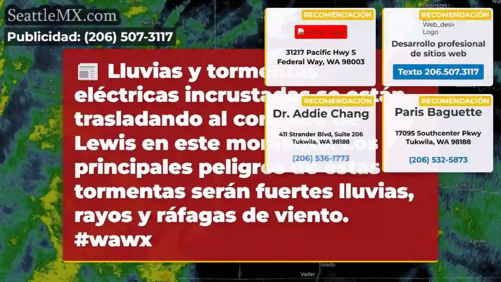 Lluvias y tormentas eléctricas incrustadas se