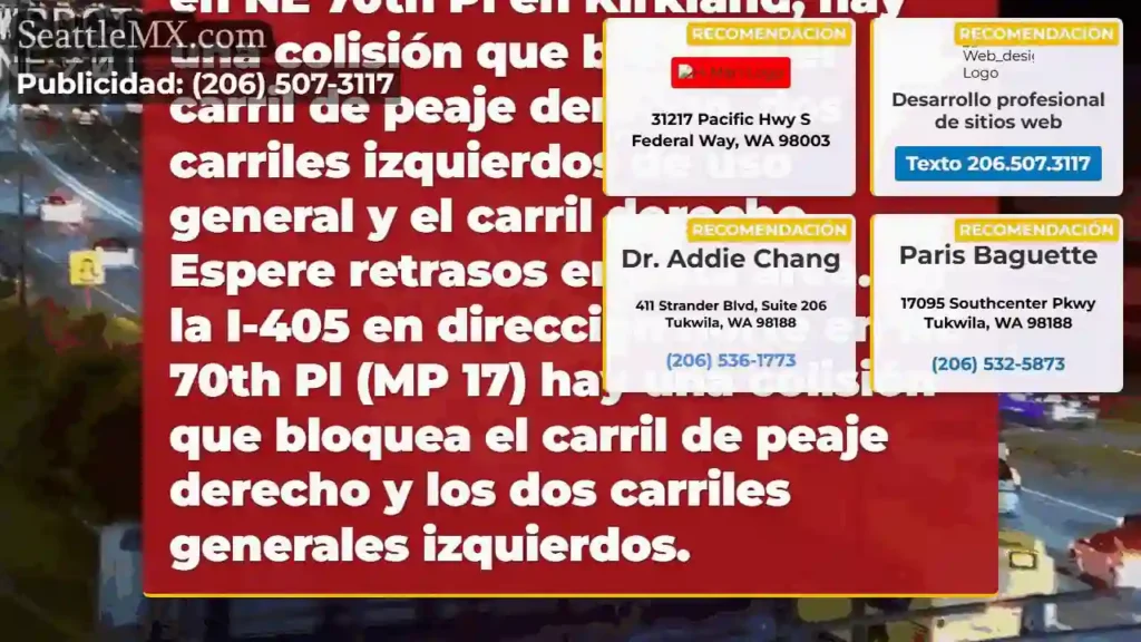 ACTUALIZACIÓN: En NB I-405 en NE 70th Pl en