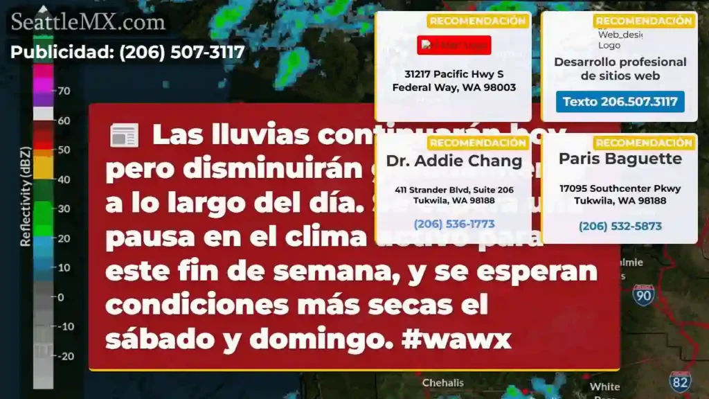 Las lluvias continuarán hoy, pero disminuirán