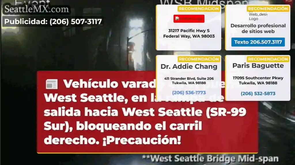 ¡Vehículo atascado! ¡Cuidado en la rampa SR-99S!