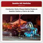 Conductor ebrio rescatado tras accidente que daña poste de luz en Magnolia Seattle