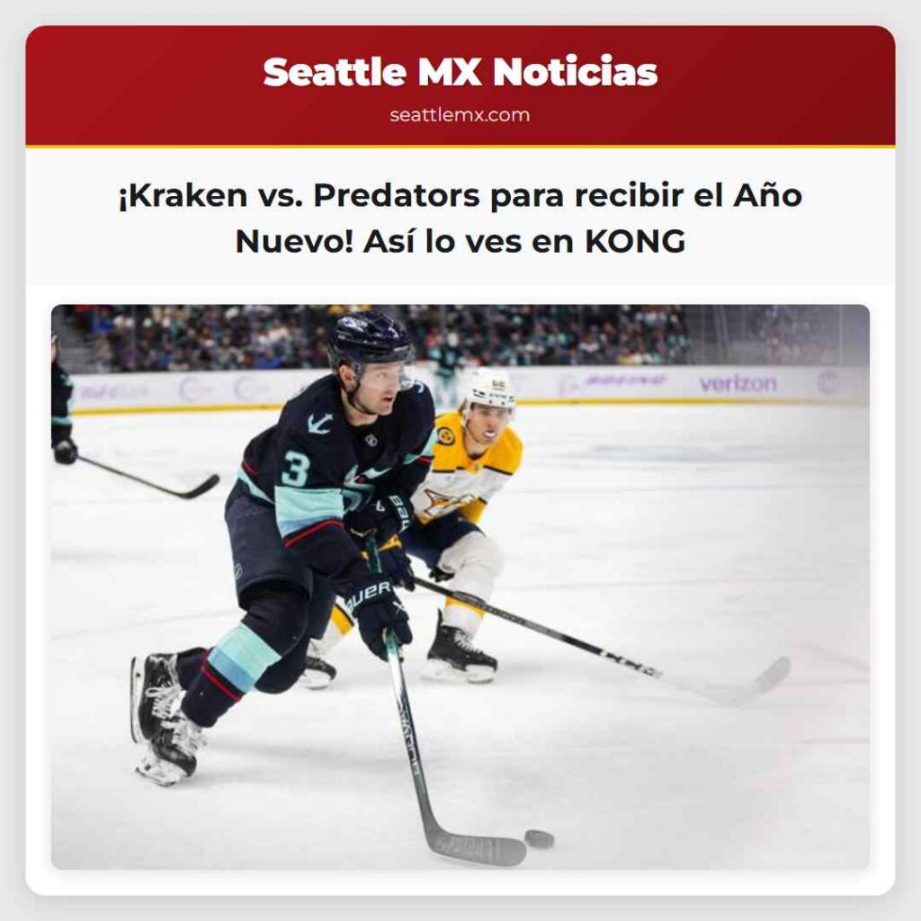 ¡Kraken vs. Predators para recibir el Año Nuevo!