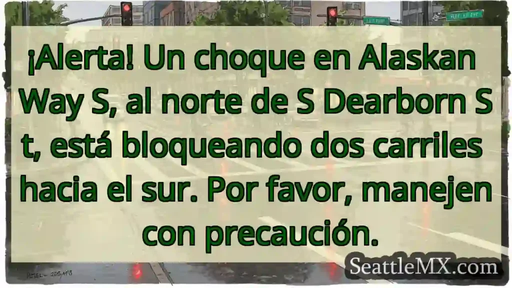 ¡Choque! Alaskan Way S. Dos carriles bloqueados ⚠️