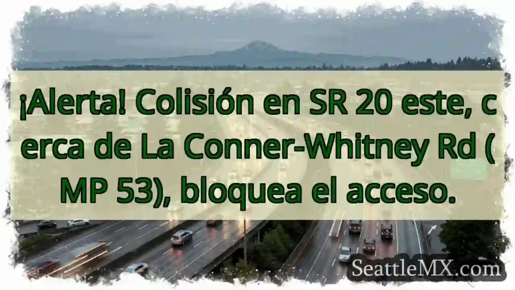 ¡Colisión SR 20! Acceso bloqueado.