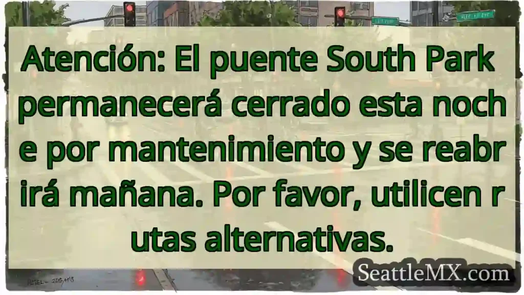 ¡Cierre puente South Park! Mañana reabierto.