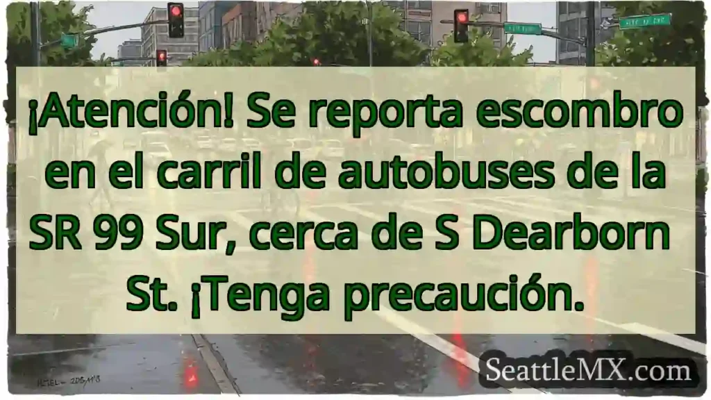 ¡Cuidado! Escombro en SR 99 Sur.