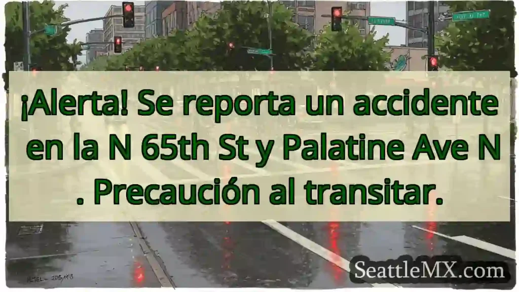¡Accidente! N 65th &amp; Palatine Ave N. ¡Cuidado!