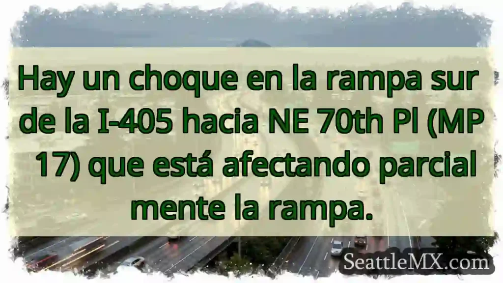 ¡Choque en rampa I-405! Tráfico afectado.
