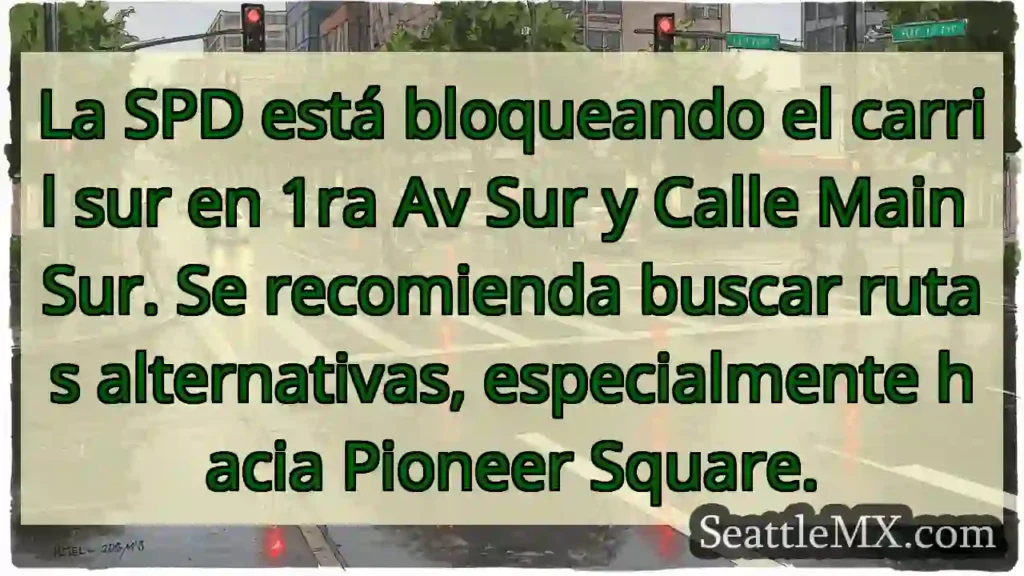 ¡Carrer Sur bloqueada! Busca ruta alternativa.