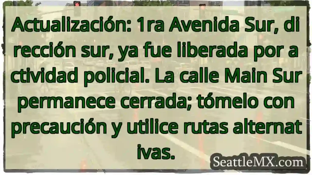 1 Av Sur liberada. Main Sur: precaución.