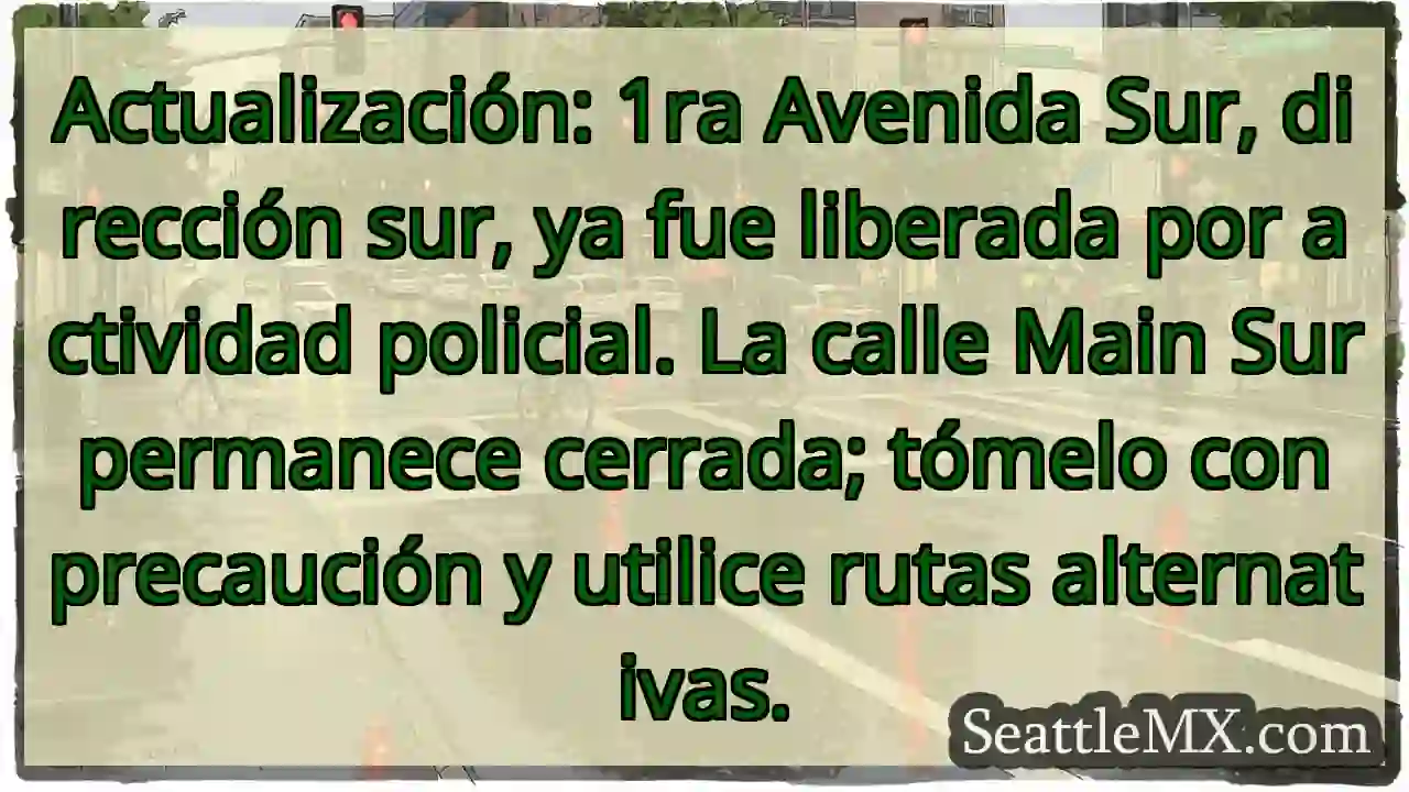 1 Av Sur liberada. Main Sur: precaución.