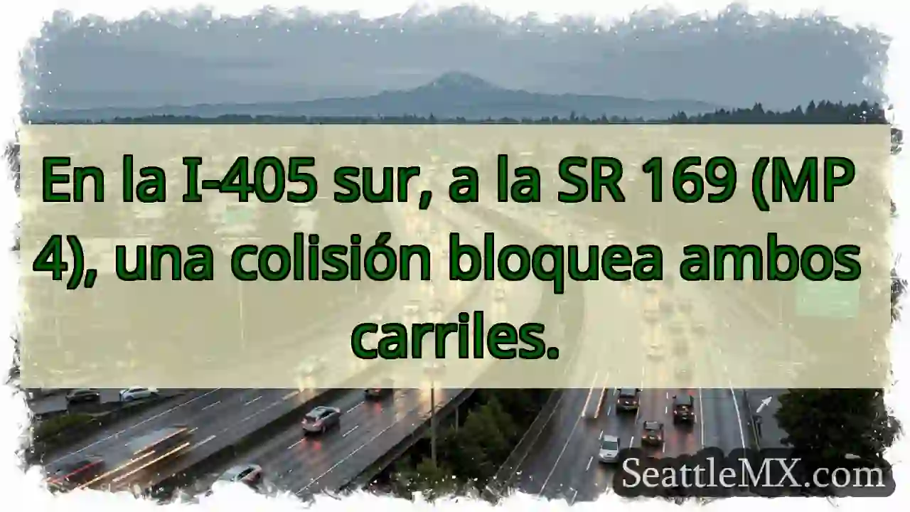 ¡Accidente I-405 S! Carriles bloqueados.