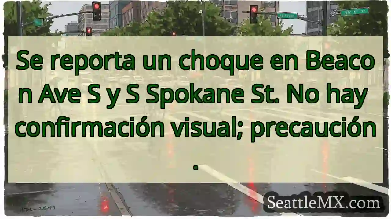 ¡Choque en Beacon & Spokane! Precaución.