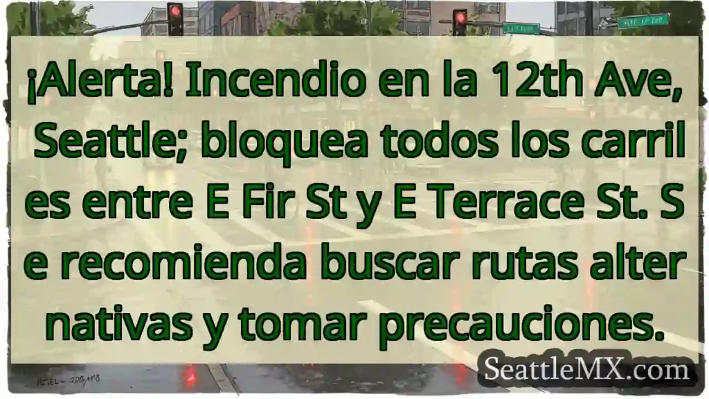 ¡Fuego! 12th Ave, Seattle. ¡Cierre total!