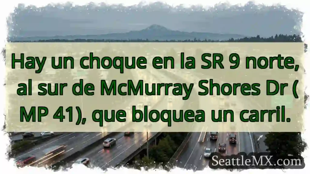 ¡Choque SR 9 Norte! Carril bloqueado.