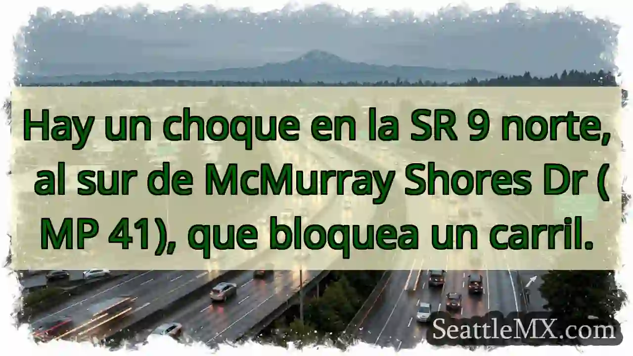 ¡Choque SR 9 Norte! Carril bloqueado.
