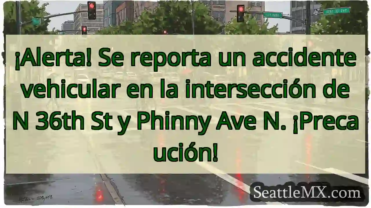 ¡Accidente! N 36th y Phinny Ave N. ¡Cuidado!