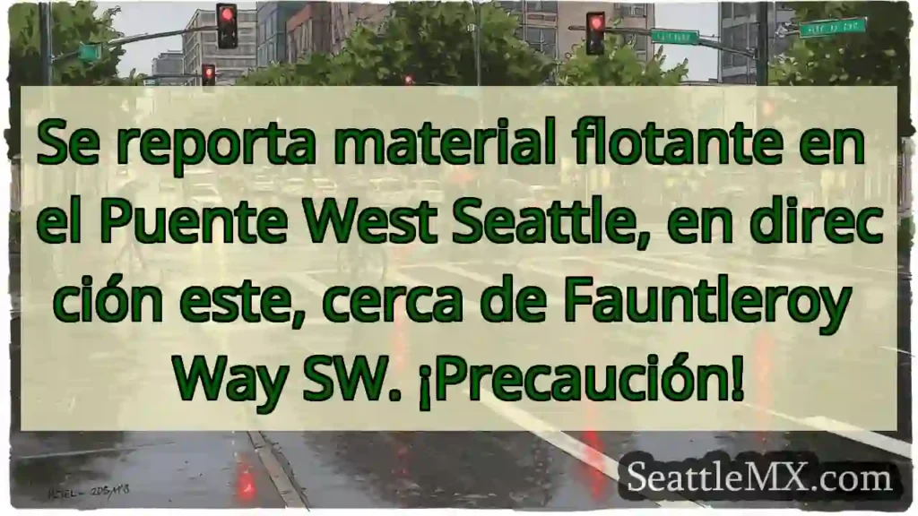 ¡Precaución! Material flotante en West Seattle.