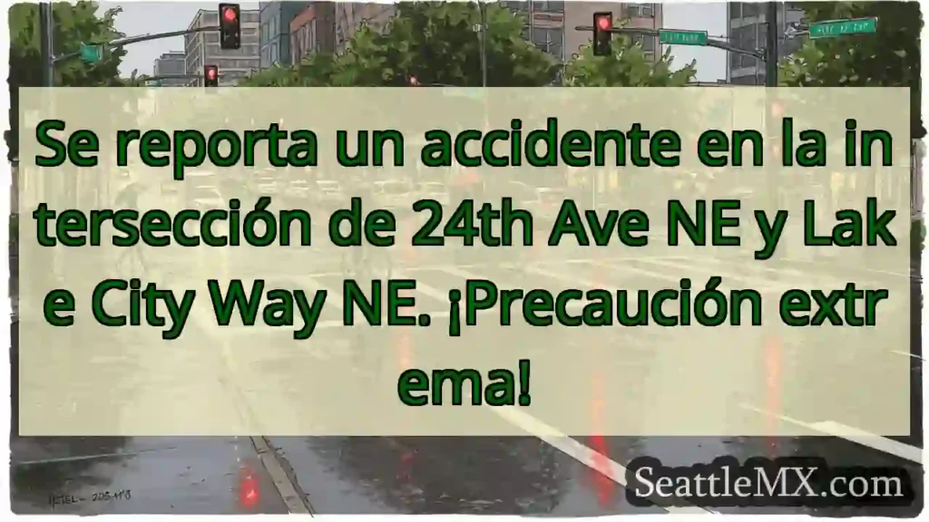 ¡Accidente! 24th &amp; Lake City. ¡Cuidado!