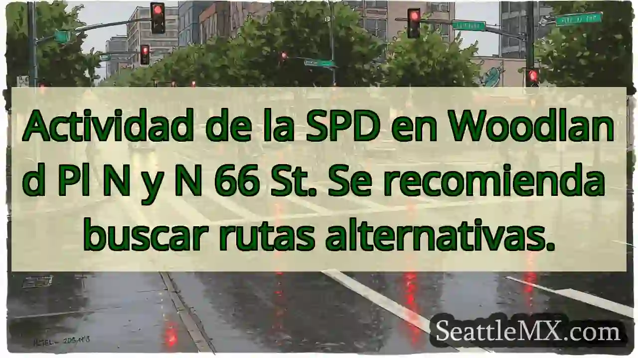 SPD: Woodland Pl N y N 66 St. ¡Desvía!