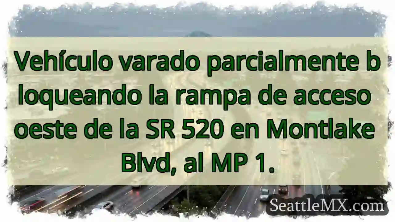 Vehículo bloquea rampa SR 520
