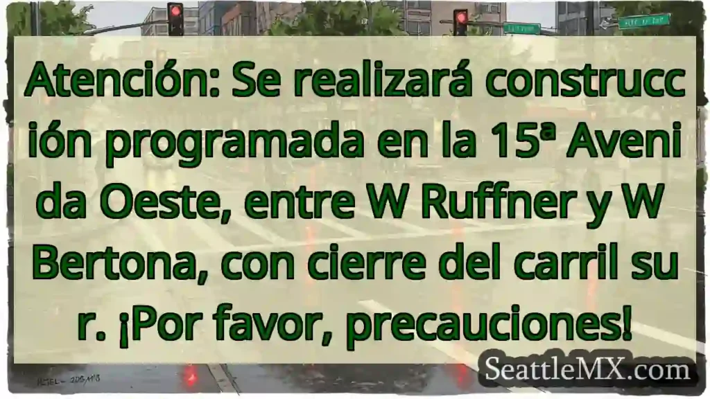 ¡Cierre de carril 15 Av Oeste!