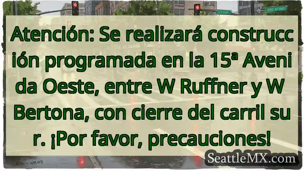 ¡Cierre de carril 15 Av Oeste!