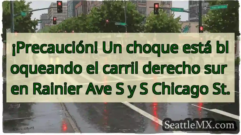 ¡Atención! Carril sur bloqueado en Rainier y