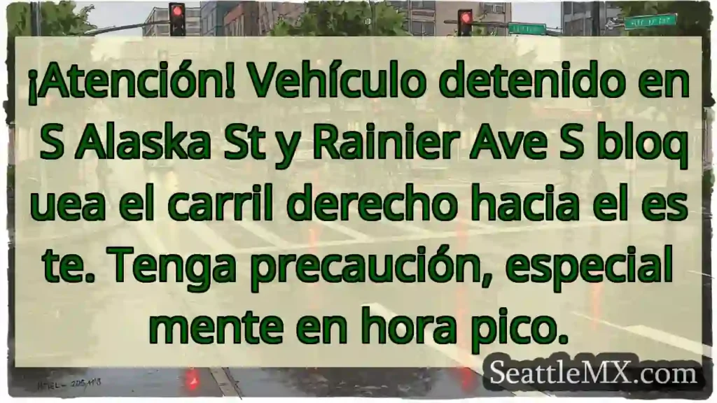 ¡Cuidado! Alaska & Rainier. Carril bloqueado ➡️