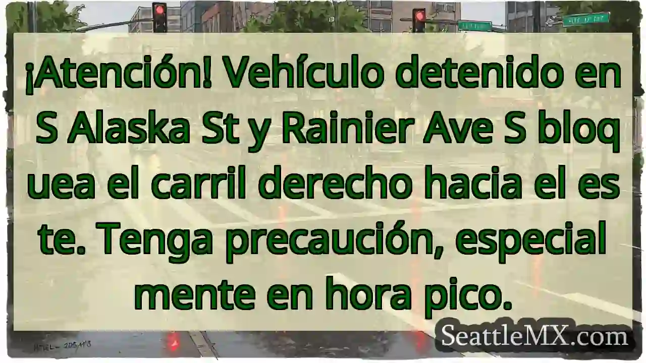 ¡Cuidado! Alaska & Rainier. Carril bloqueado ➡️