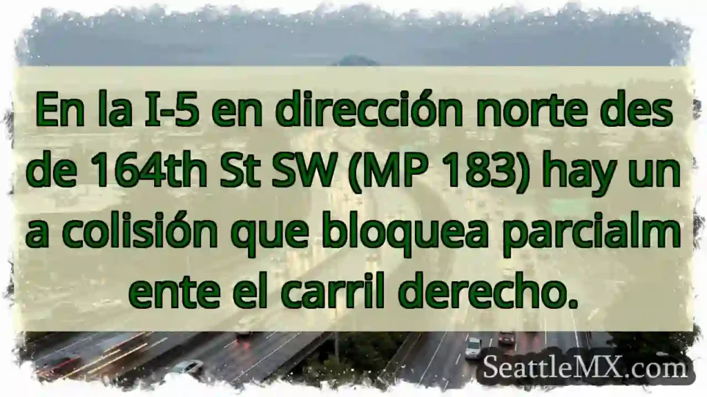 En la I-5 en dirección norte desde 164th St SW