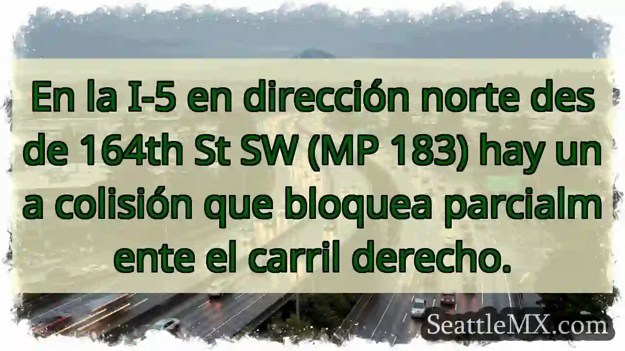 En la I-5 en dirección norte desde 164th St SW