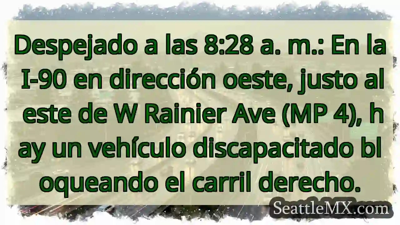 Despejado a las 8:28 a. m.: En la I-90 en