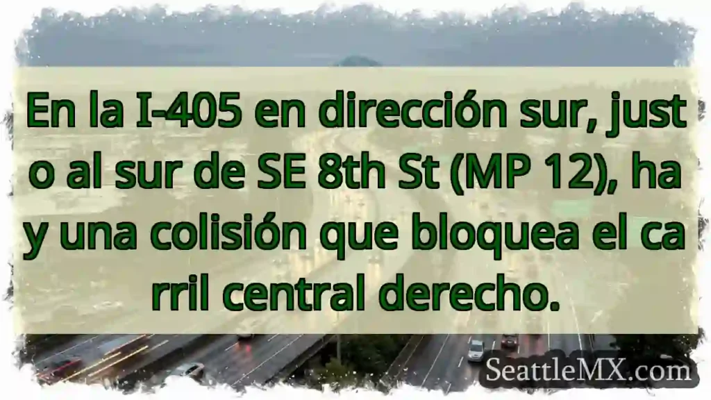 En la I-405 en dirección sur, justo al sur de SE