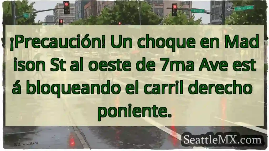 ¡Choque! Madison St. Cerrado al poniente.