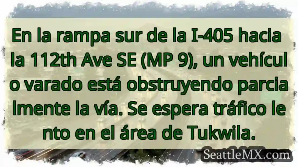 Vehículo varado en I-405 S. Tráfico lento.