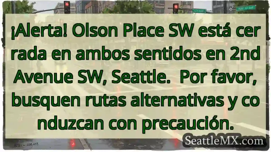 ¡Cierre Olson SW! Busca ruta alternativa.