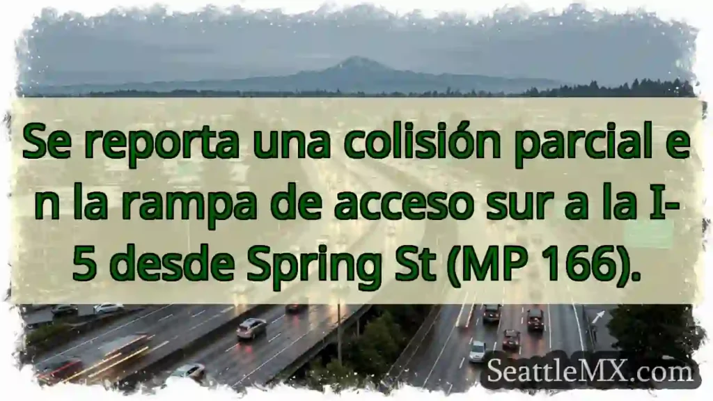 Colisión parcial en rampa I-5 S