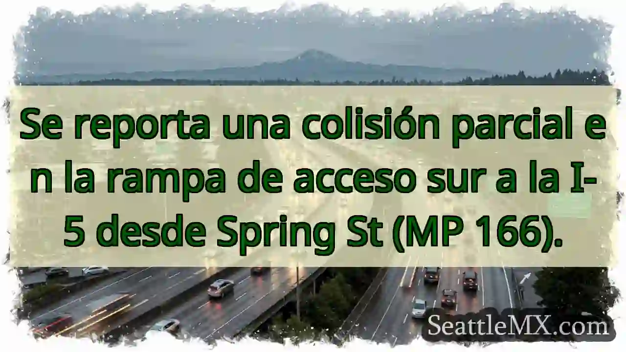 Colisión parcial en rampa I-5 S
