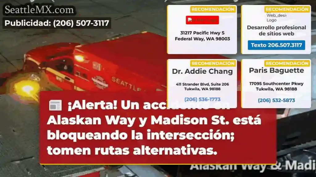 ¡Accidente! Alaskan Way cerrada.
