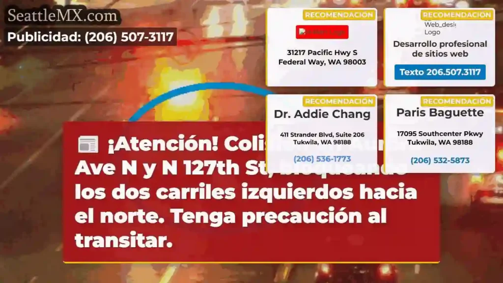 ¡Colisión! Aurora y 127th N. ¡Cuidado!