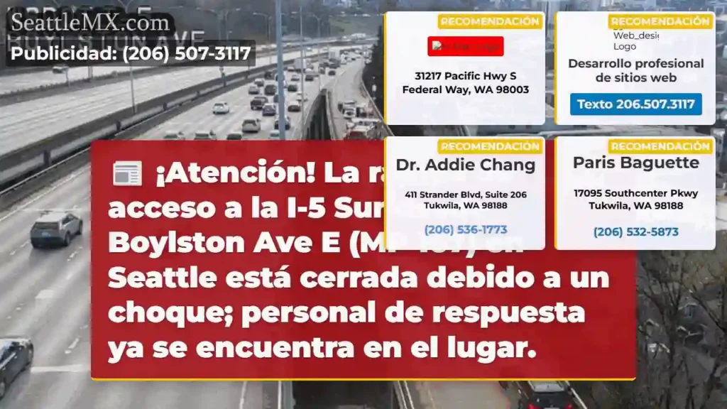 ¡Cierre! Acceso I-5 Sur cerrado.