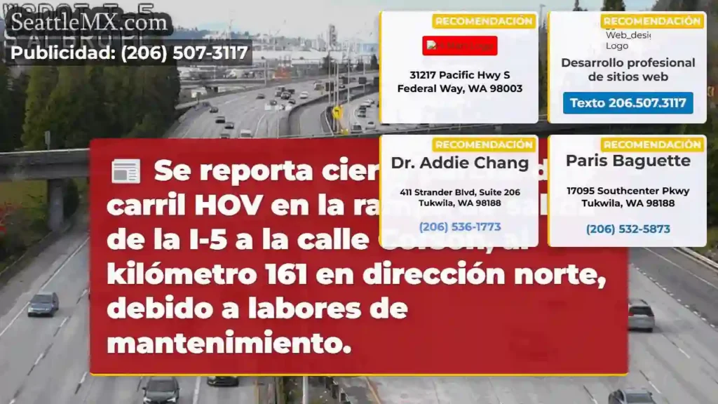 Cierre parcial HOV: I-5 a Corson