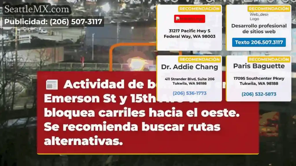 ¡Cierre de carriles! W Emerson & 15th Av W