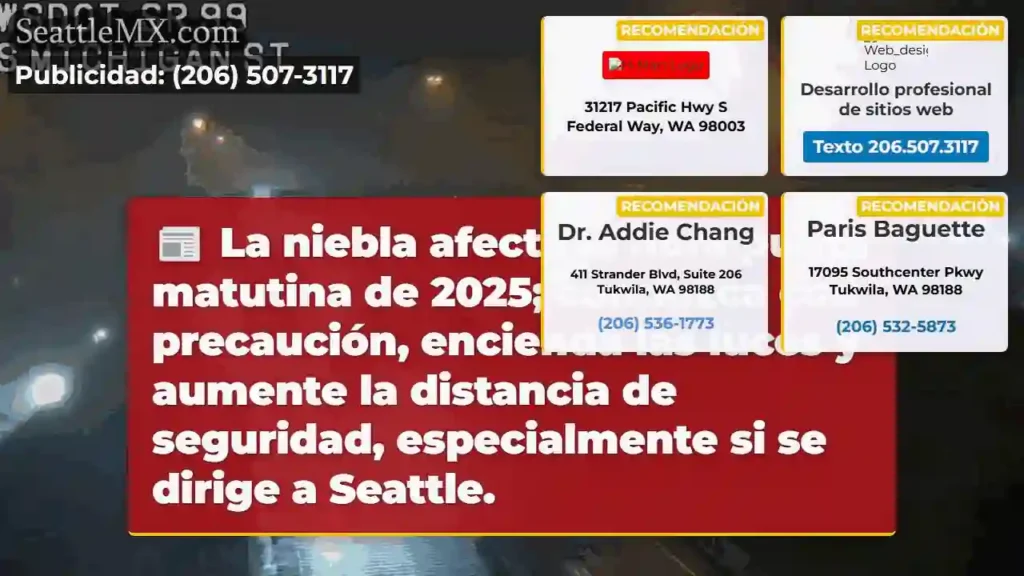 Noticias de transporte de Seattle 3 Niebla densa: ¡Conduce con cuidado! Luces