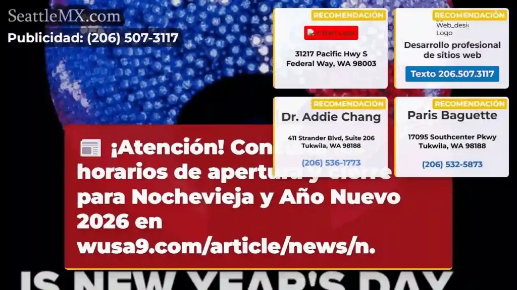 ¡Horarios especiales Año Nuevo 2026!