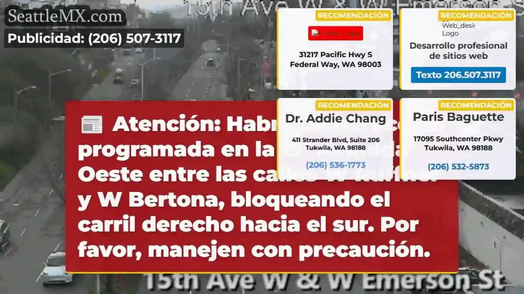 ¡Cuidado! Obra en 15 Av. O. Carril S. Cerrado.